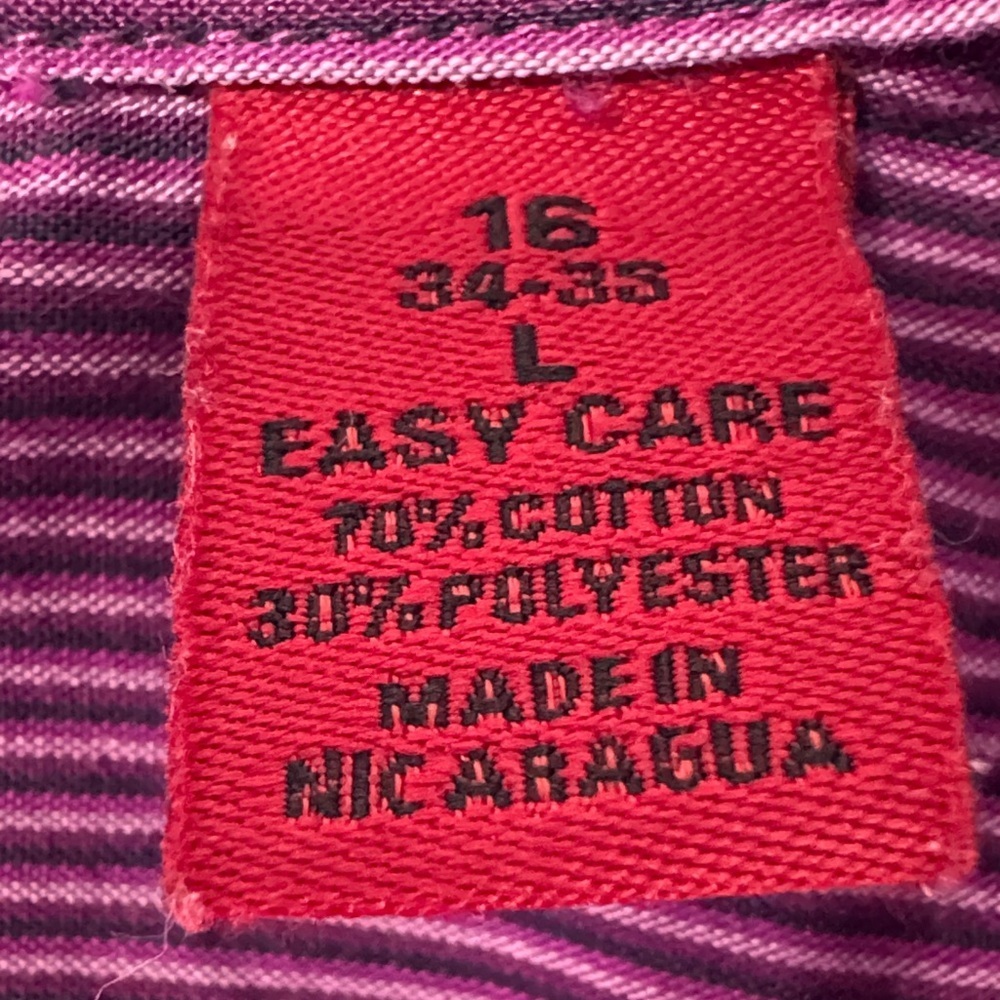 Alfani Men's Purple Pinstripe Dress Shirt A-2 - Picture 6 of 6